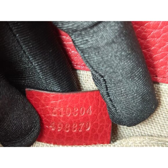 Pre-owned Gucci Dollar Calfskin Interlocking G Small Shoulder/Crossbody Bag Red - Picture 10 of 14